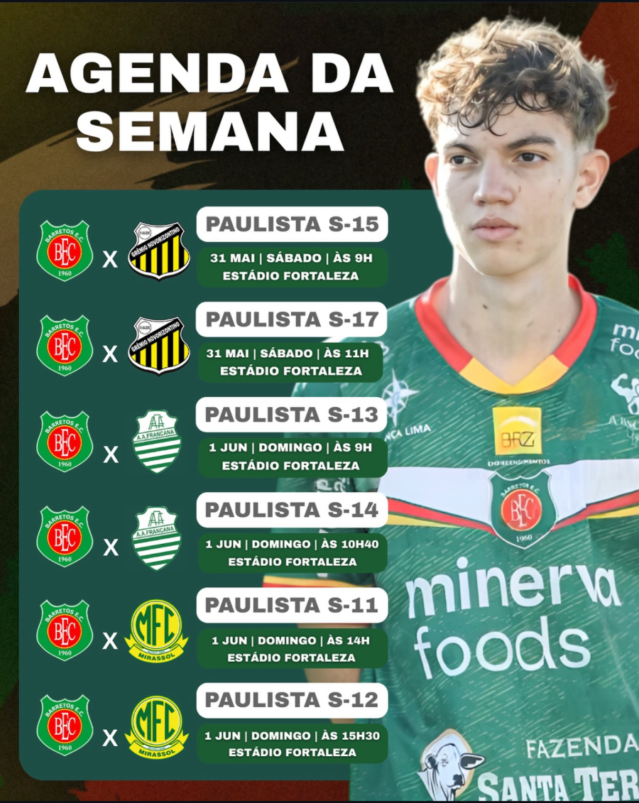 Barretos EC divulga agenda da base com seis jogos no Estádio Fortaleza neste fim de semana